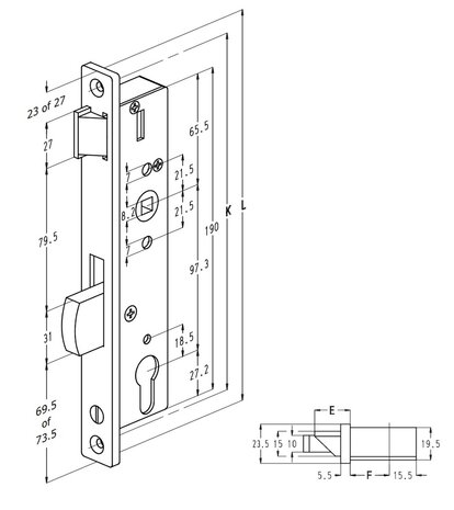 Sobinco 8001 smalslot 97/25 Val kort: 27mm